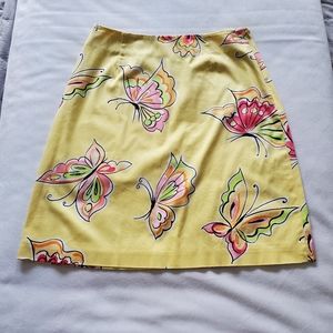 Talbots Yellow Butterfly Skirt